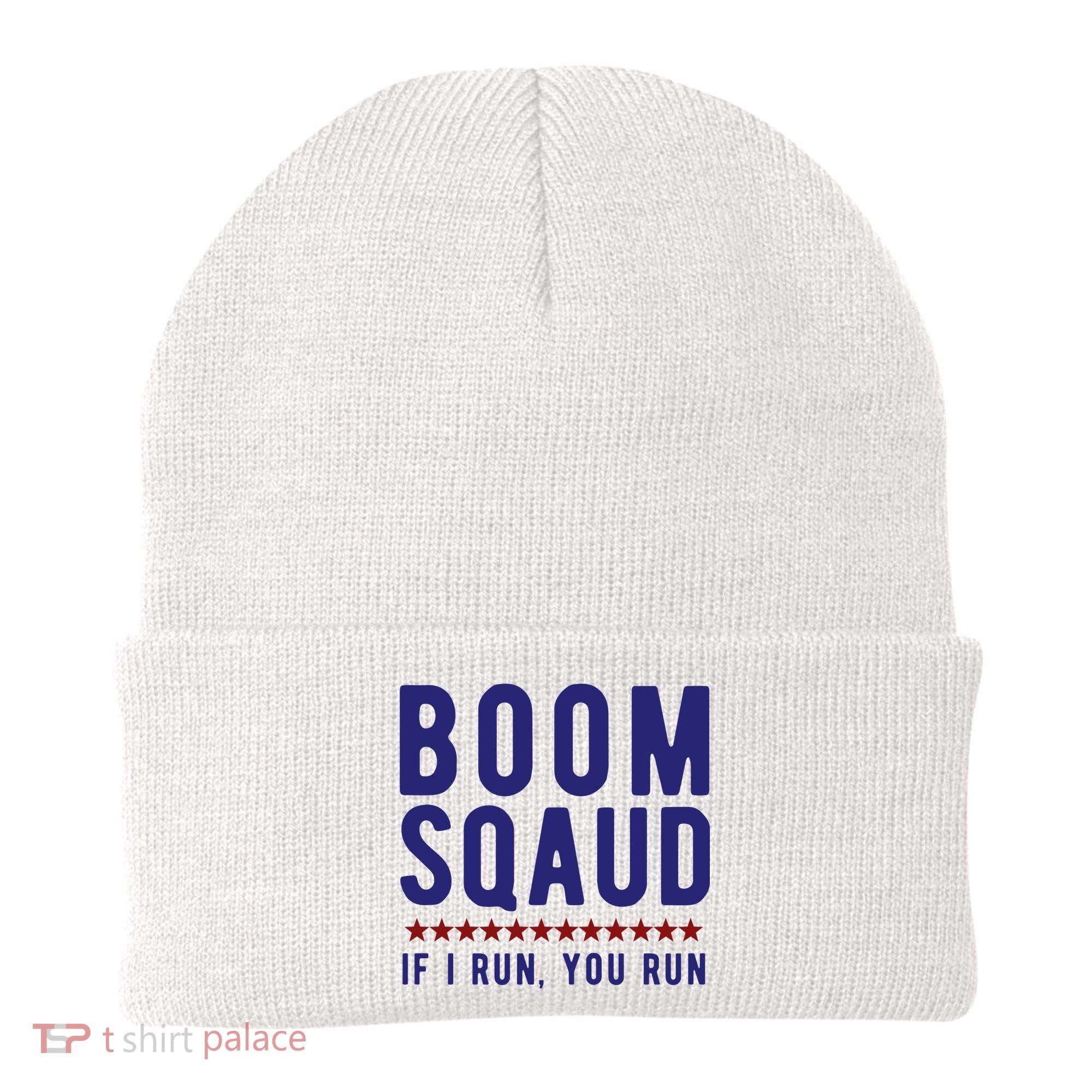 Boom Squad If I Run You Run Funny 4th Of July Beanie