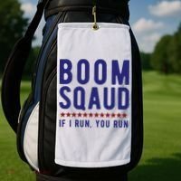 Boom Squad If I Run You Run Funny 4th Of July Golf Towel thumb 2