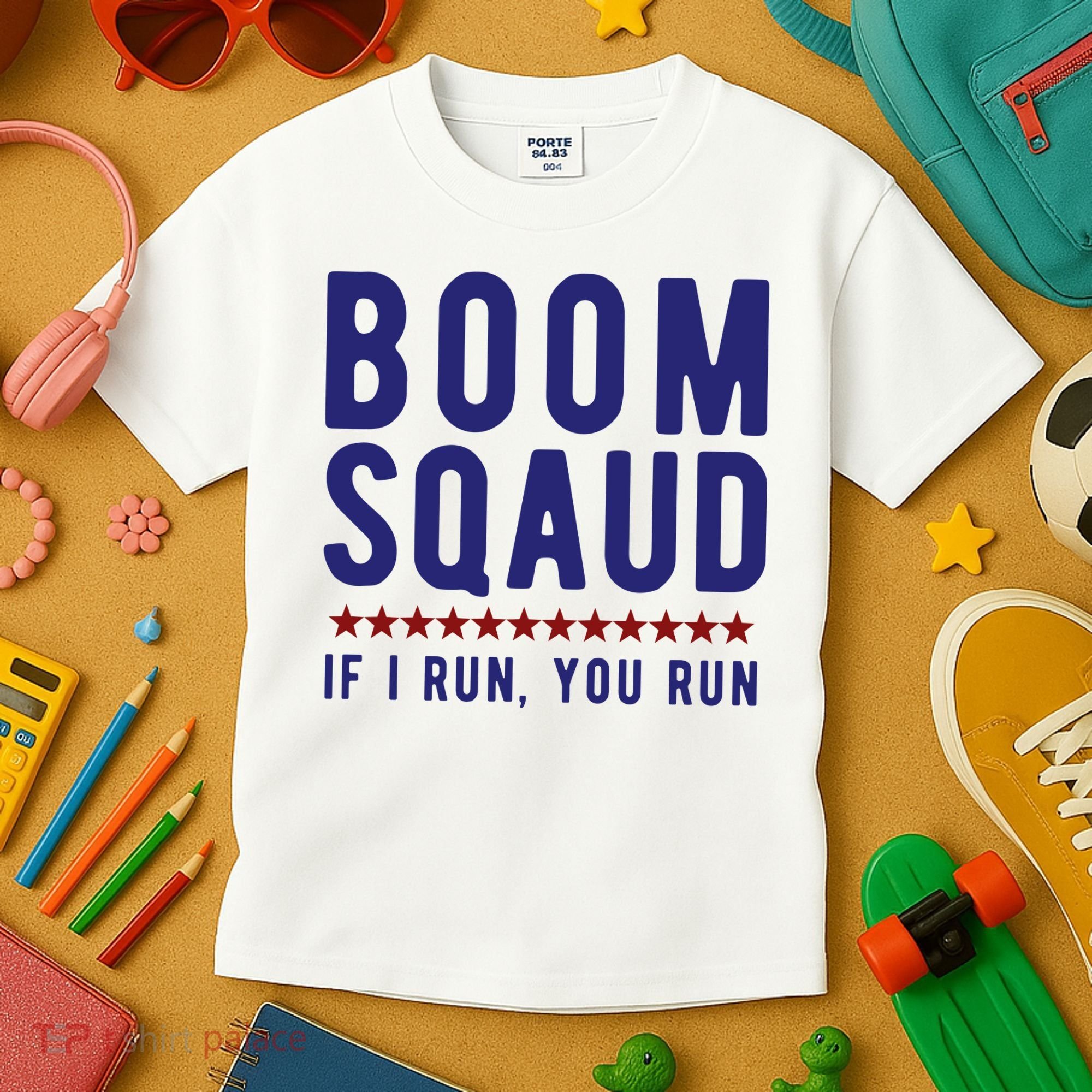 Boom Squad If I Run You Run Funny 4th Of July Kids T-Shirt