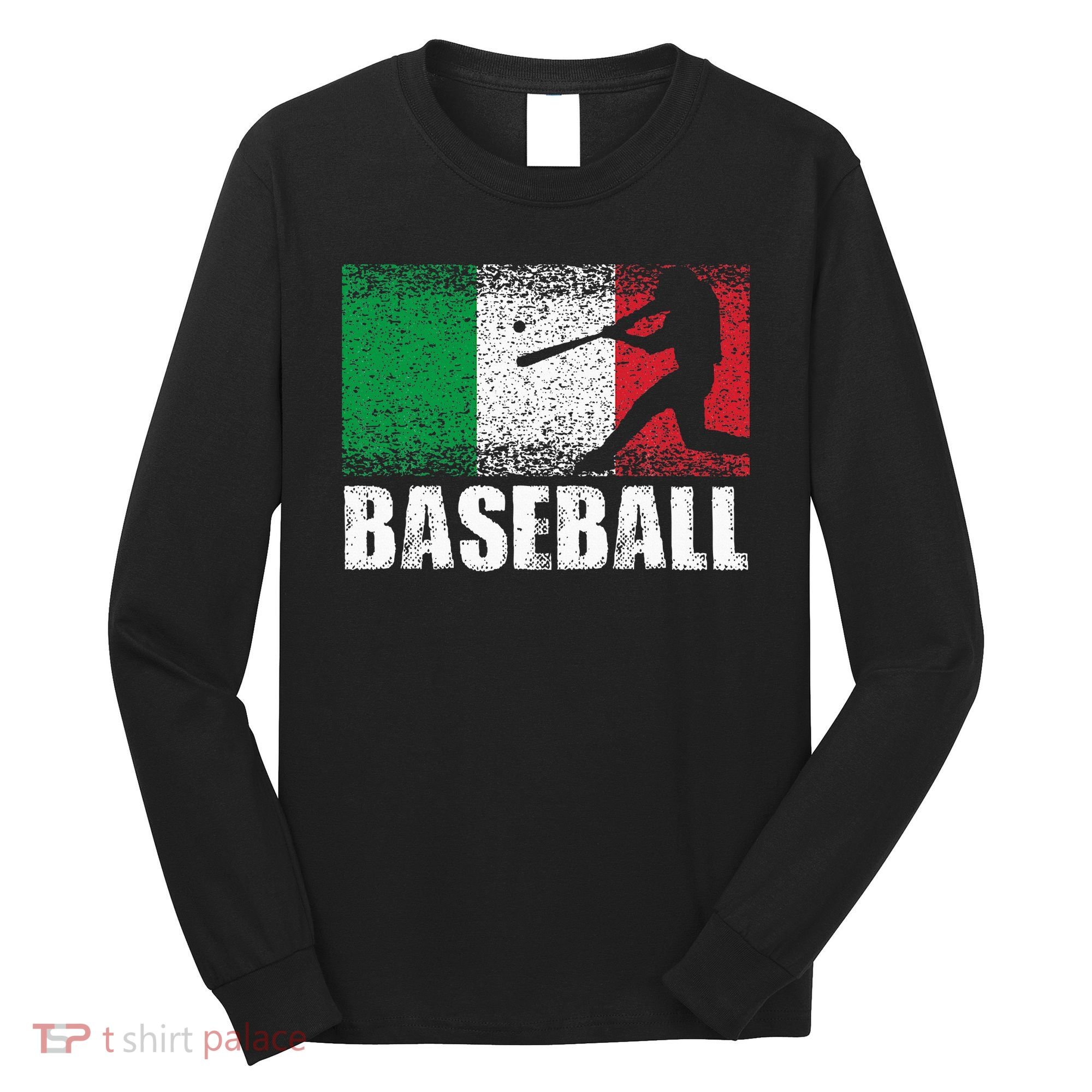 Baseball Sports Italy Flag Italian Baseball Long Sleeve Shirt