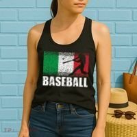 Baseball Sports Italy Flag Italian Baseball Women's Tank Top thumb 2