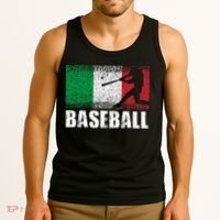 Baseball Sports Italy Flag Italian Baseball Tank Top thumb 3