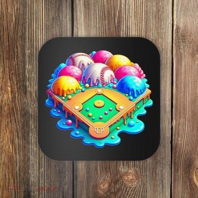 Baseball Stadiums Ice Cream Drip For Coaster