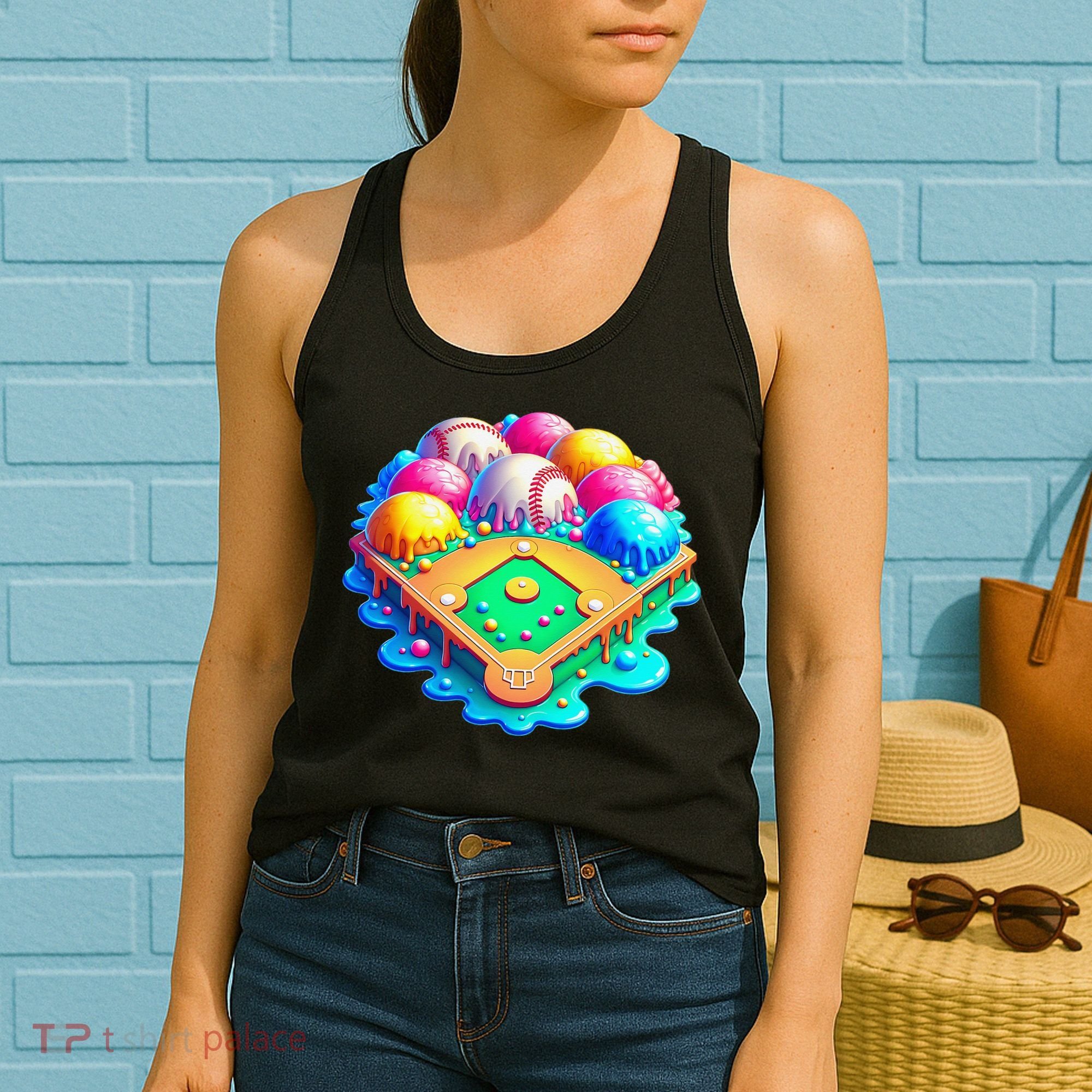 Baseball Stadiums Ice Cream Drip For Women's Tank Top