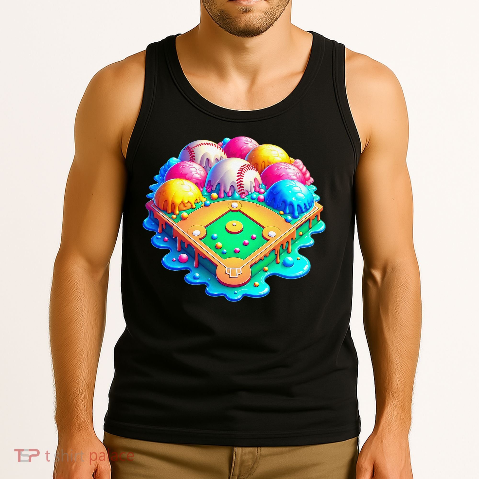 Baseball Stadiums Ice Cream Drip For Tank Top