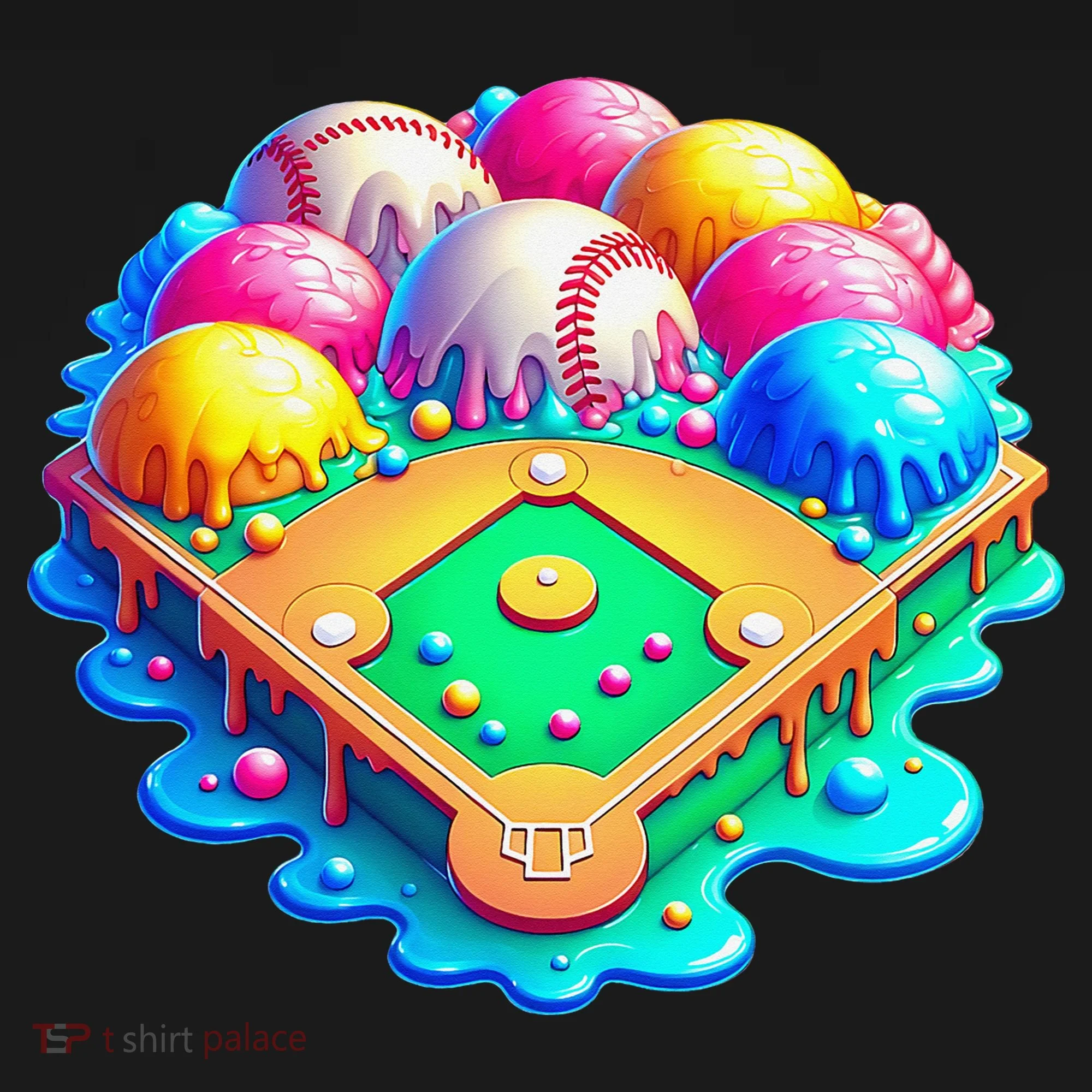Baseball Stadiums Ice Cream Drip For Tank Top