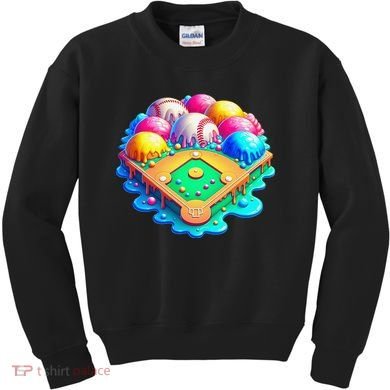 Baseball Stadiums Ice Cream Drip For Kids Sweatshirt
