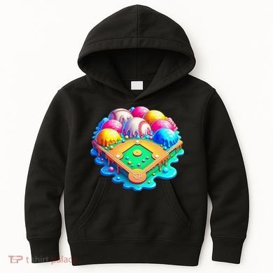 Baseball Stadiums Ice Cream Drip For Kids Hoodie