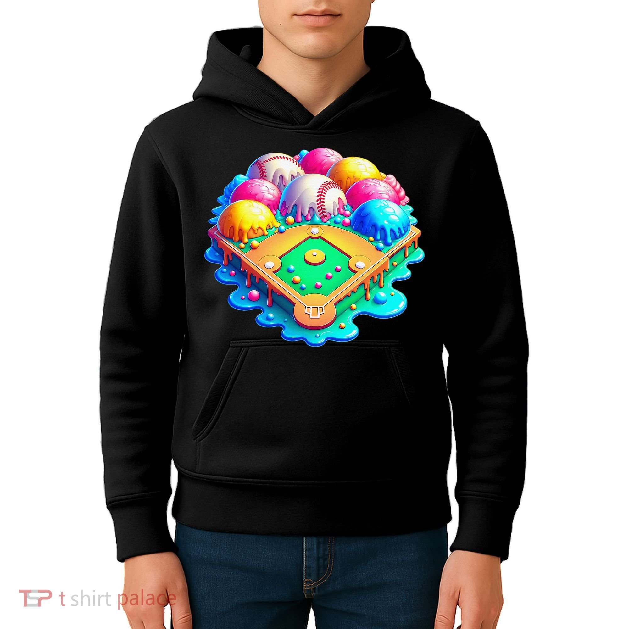 Baseball Stadiums Ice Cream Drip For Kids Hoodie