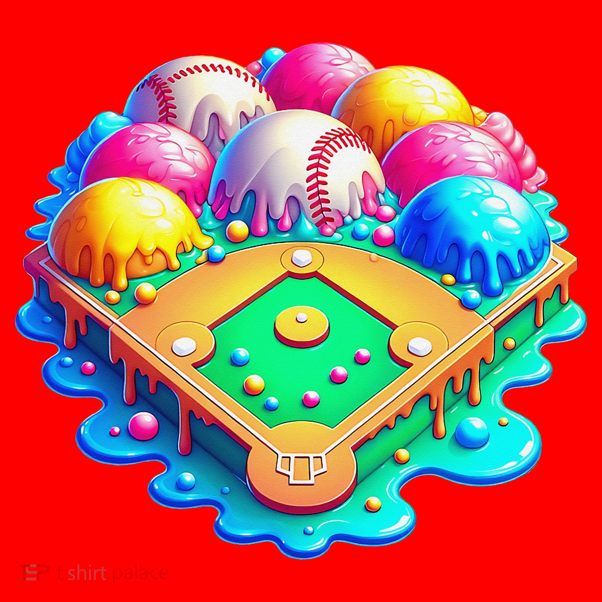Baseball Stadiums Ice Cream Drip For Santa Hat