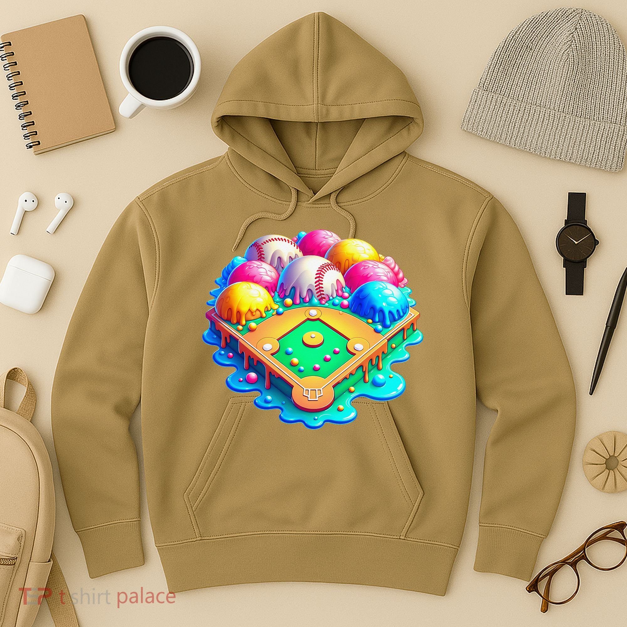 Baseball Stadiums Ice Cream Drip For Hoodie