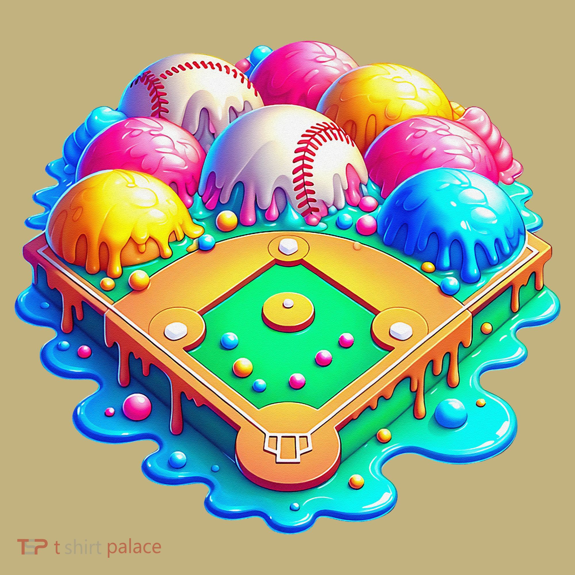 Baseball Stadiums Ice Cream Drip For Hoodie