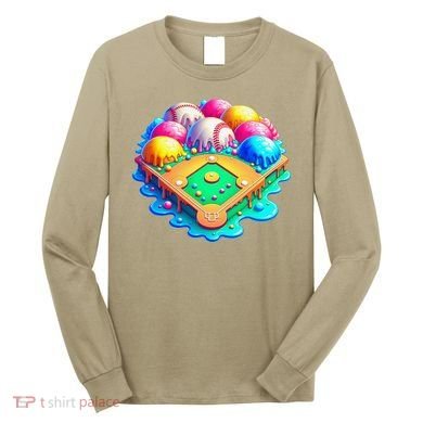 Baseball Stadiums Ice Cream Drip For Long Sleeve Shirt
