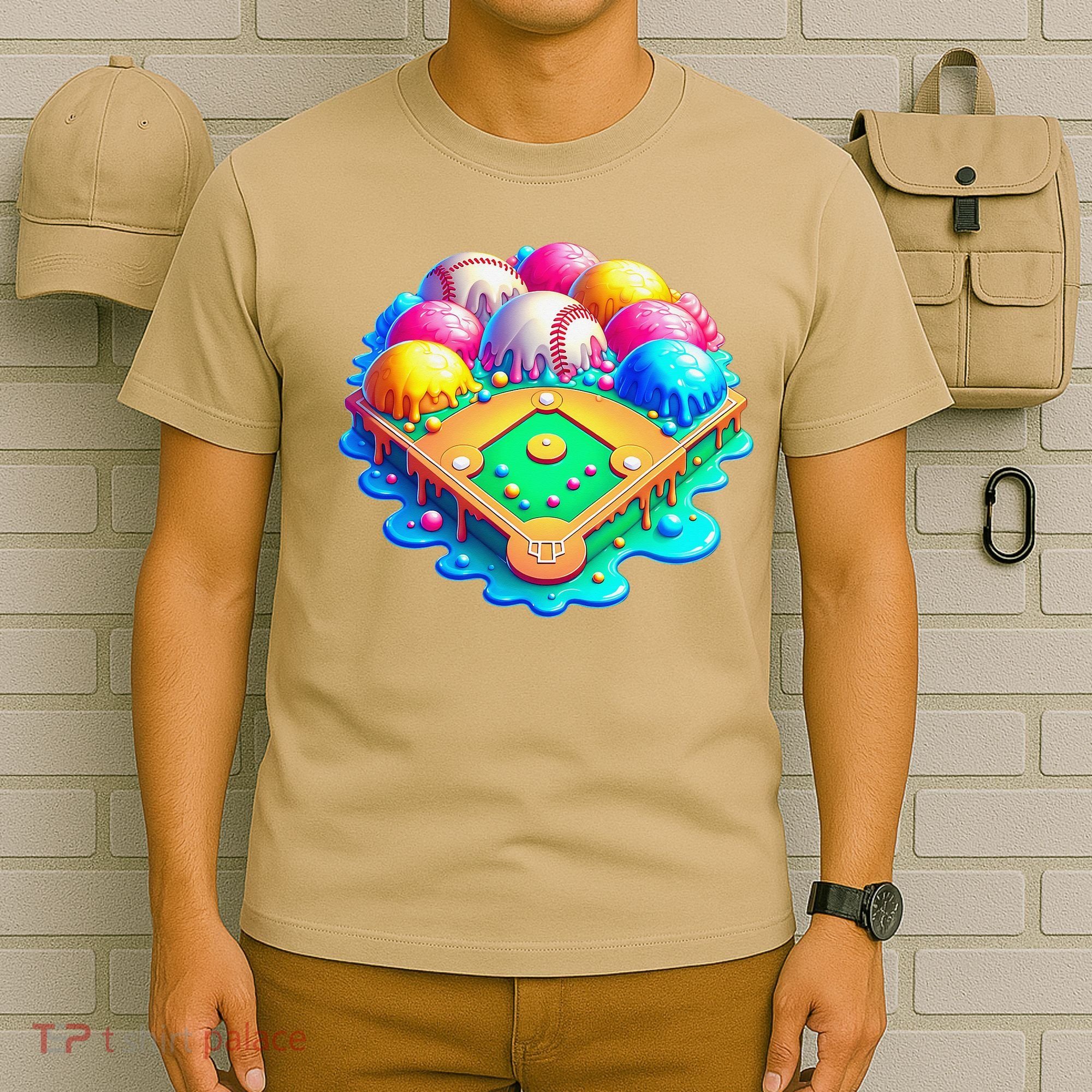Baseball Stadiums Ice Cream Drip For T-Shirt