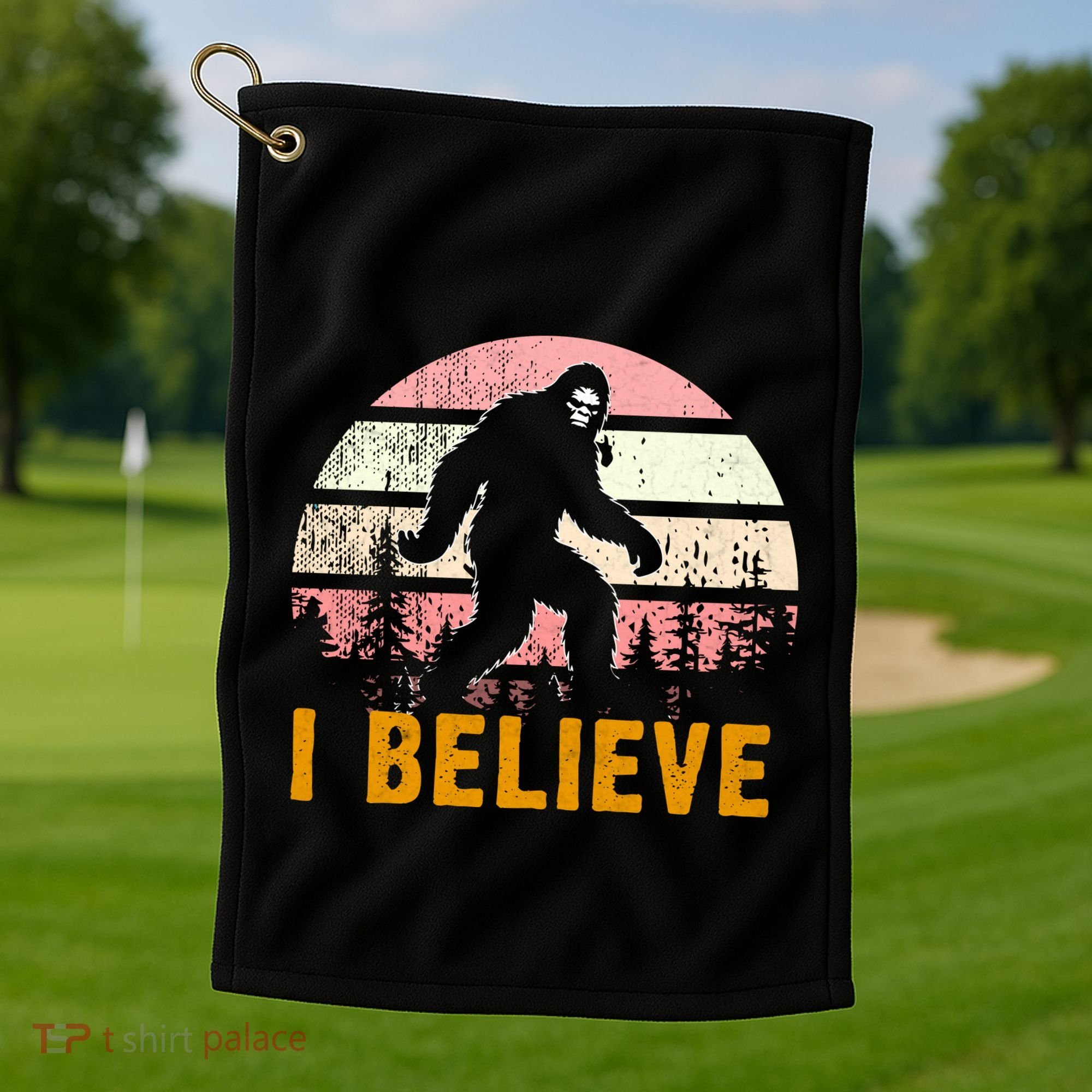 Bigfoot Squatch I Believe Bigfoot Golf Towel