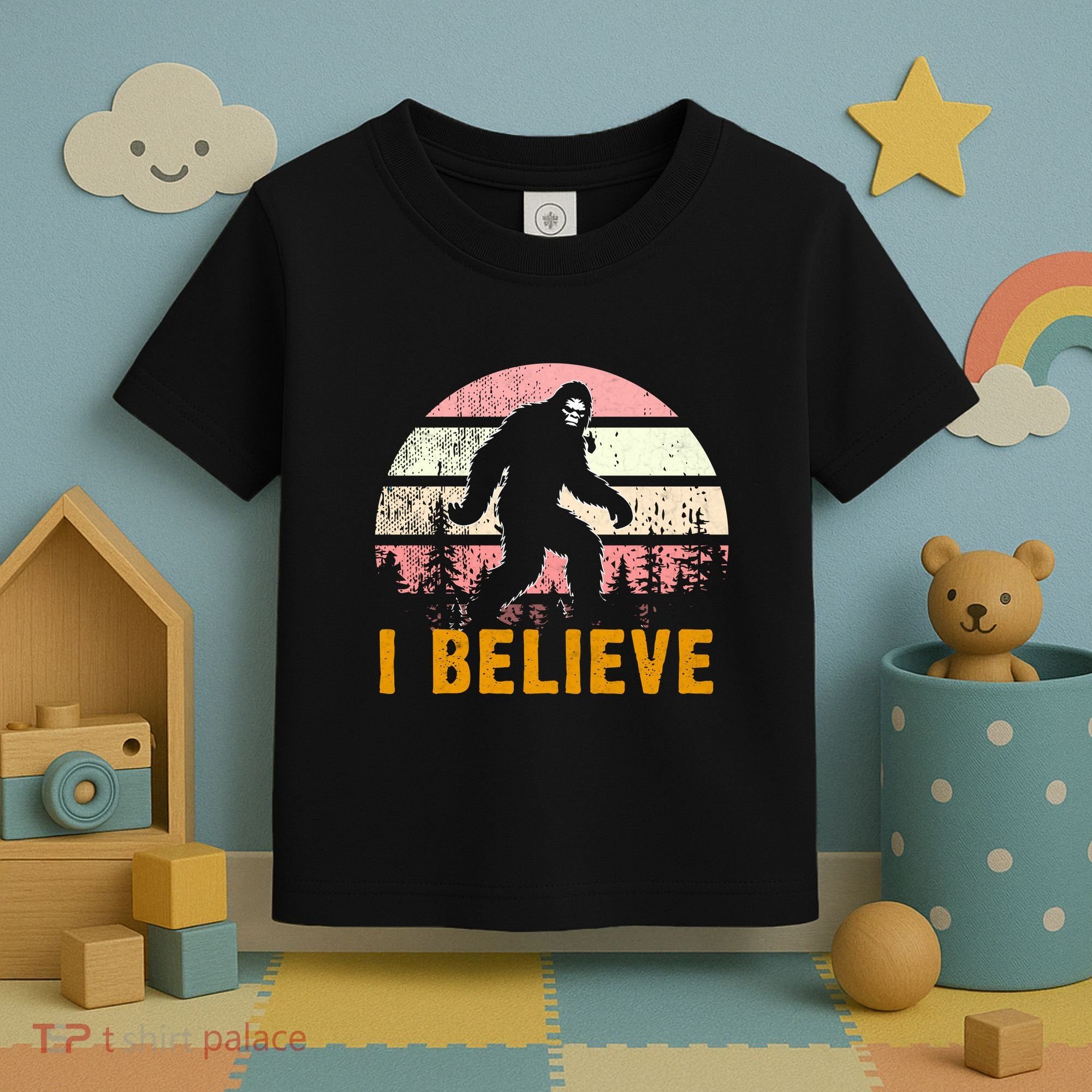 Bigfoot Squatch I Believe Bigfoot Toddler T-Shirt