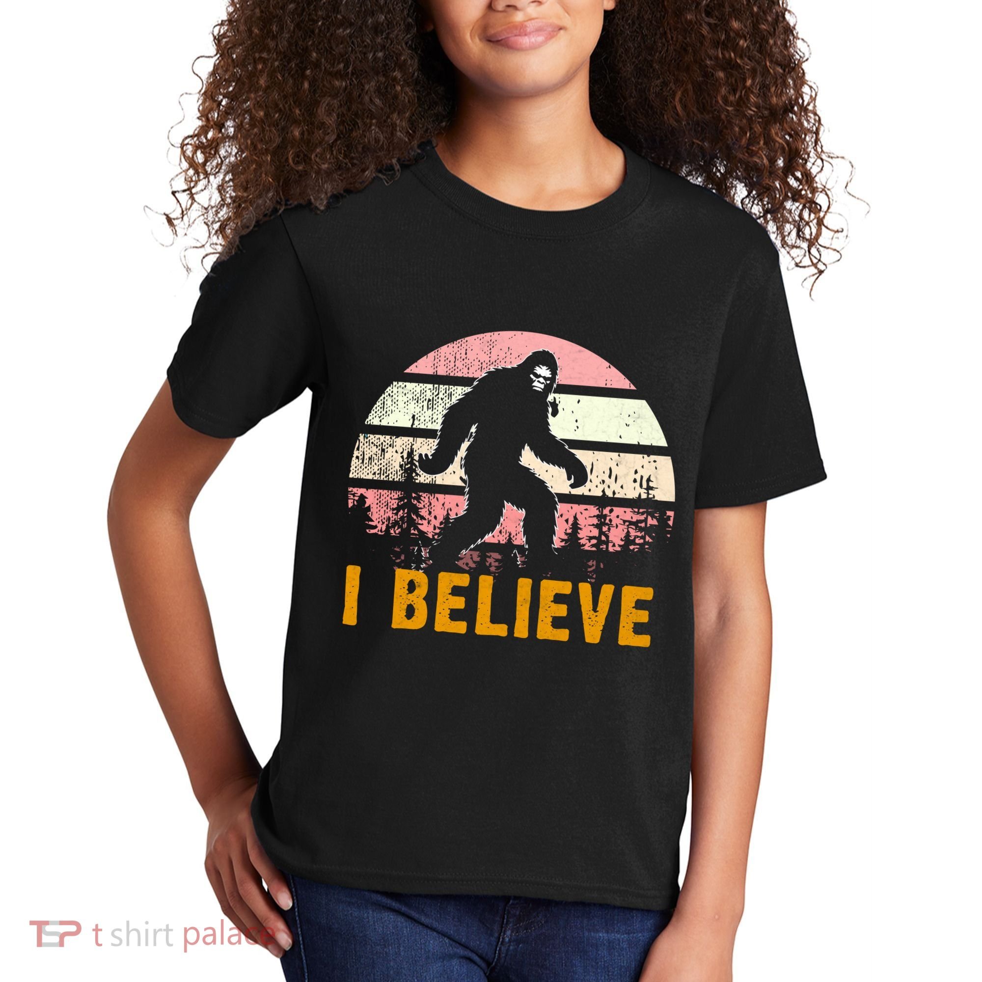 Bigfoot Squatch I Believe Bigfoot Kids T-Shirt