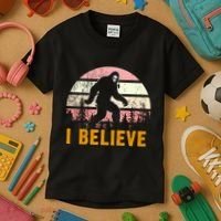 Bigfoot Squatch I Believe Bigfoot Kids T-Shirt thumb 3