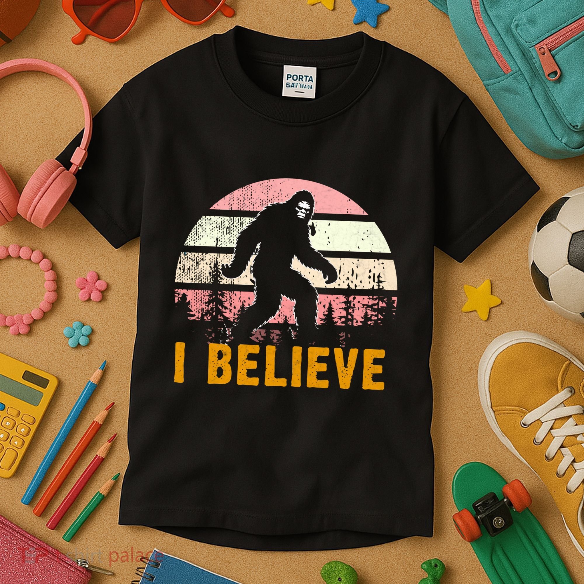 Bigfoot Squatch I Believe Bigfoot Kids T-Shirt