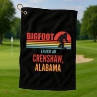 Bigfoot Sighting In Crenshaw Alabama Golf Towel thumb 1