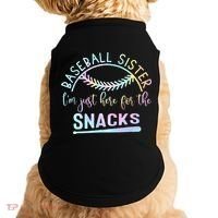 Baseball Sister Im Just Here For The Snacks Retro B Tie Dye Doggie Tank thumb 0