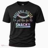 Baseball Sister Im Just Here For The Snacks Retro B Tie Dye Cooling Performance Crew T-Shirt thumb 0