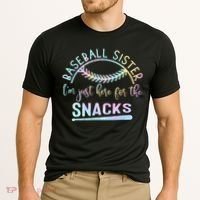 Baseball Sister Im Just Here For The Snacks Retro B Tie Dye Cooling Performance Crew T-Shirt thumb 2