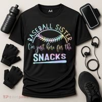 Baseball Sister Im Just Here For The Snacks Retro B Tie Dye Cooling Performance Crew T-Shirt thumb 3