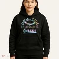 Baseball Sister Im Just Here For The Snacks Retro B Tie Dye Hoodie thumb 5