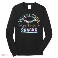 Baseball Sister Im Just Here For The Snacks Retro B Tie Dye Long Sleeve Shirt thumb 0