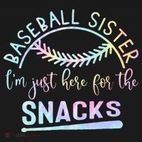 Baseball Sister Im Just Here For The Snacks Retro B Tie Dye Sweatshirt thumb 3