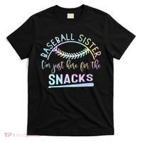 Baseball Sister Im Just Here For The Snacks Retro B Tie Dye T-Shirt thumb 0