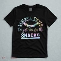 Baseball Sister Im Just Here For The Snacks Retro B Tie Dye T-Shirt thumb 5