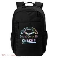 Baseball Sister Im Just Here For The Snacks Retro B Tie Dye Backpack thumb 0