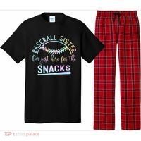 Baseball Sister Im Just Here For The Snacks Retro B Tie Dye Pajama Set thumb 0