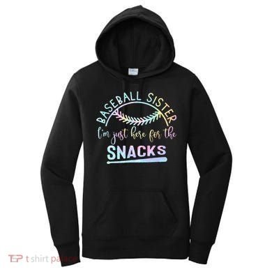 Baseball Sister Im Just Here For The Snacks Retro B Tie Dye Women's Hoodie