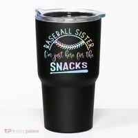 Baseball Sister Im Just Here For The Snacks Retro B Tie Dye Tumbler thumb 0