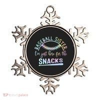 Baseball Sister Im Just Here For The Snacks Retro B Tie Dye Ornament thumb 0