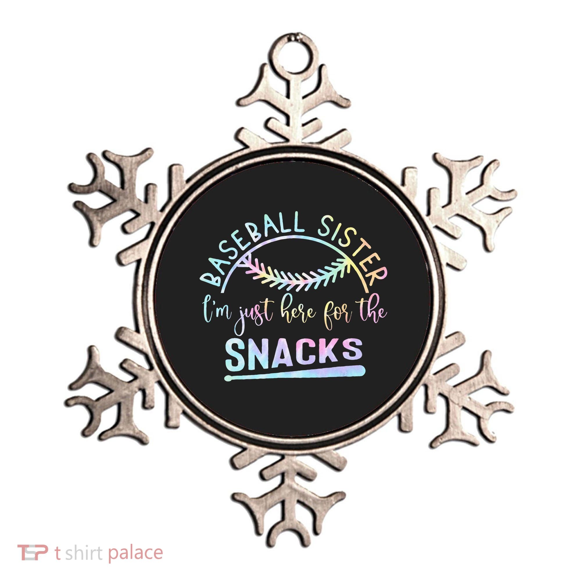 Baseball Sister Im Just Here For The Snacks Retro B Tie Dye Ornament