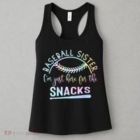 Baseball Sister Im Just Here For The Snacks Retro B Tie Dye Women's Tank Top thumb 3
