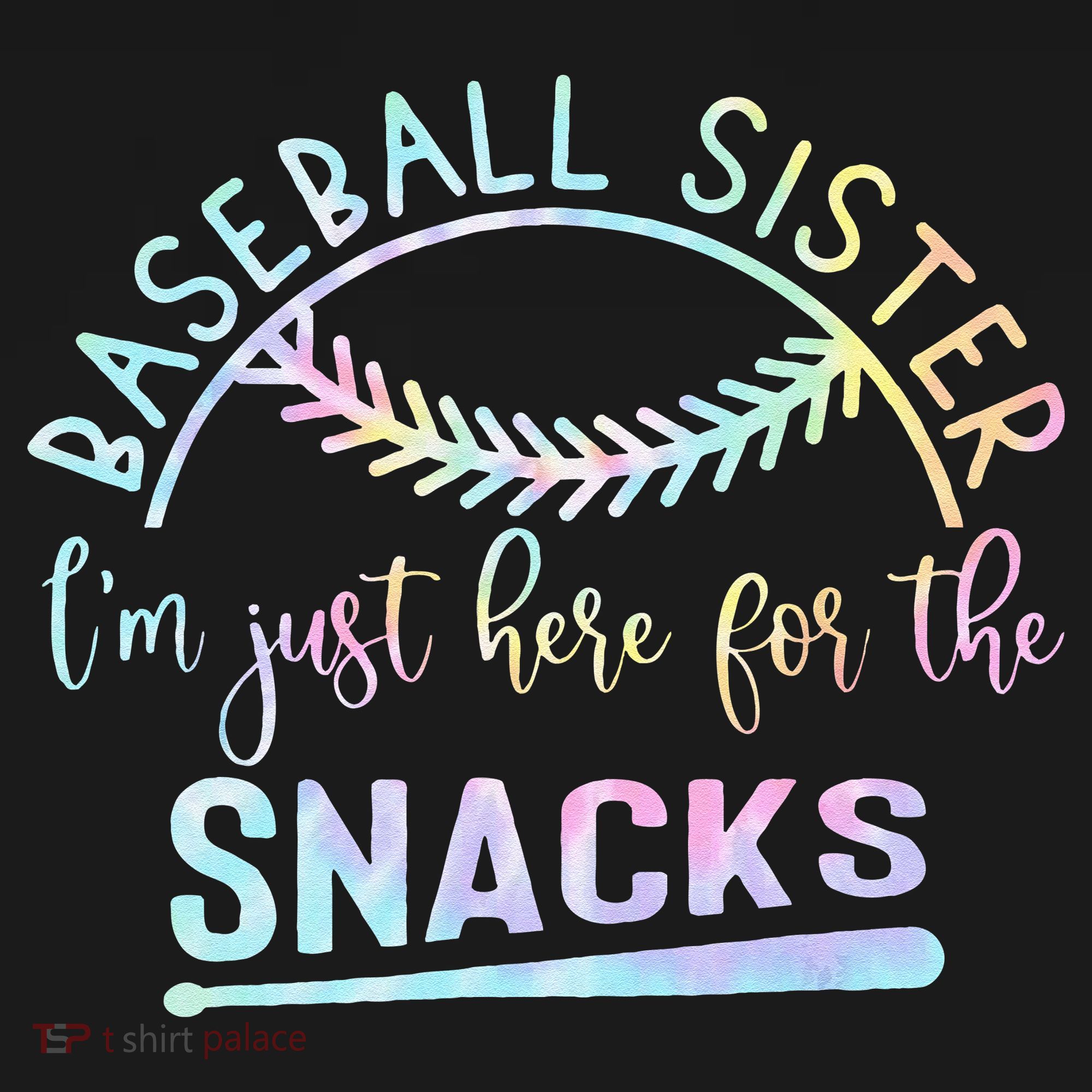 Baseball Sister Im Just Here For The Snacks Retro B Tie Dye Women's Tank Top