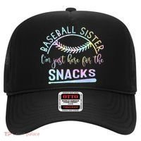Baseball Sister Im Just Here For The Snacks Retro B Tie Dye Hat thumb 0