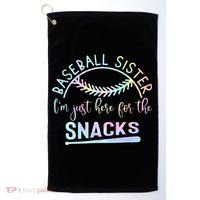 Baseball Sister Im Just Here For The Snacks Retro B Tie Dye Golf Towel thumb 0