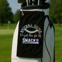 Baseball Sister Im Just Here For The Snacks Retro B Tie Dye Golf Towel thumb 2