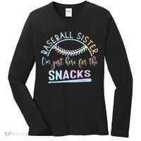 Baseball Sister Im Just Here For The Snacks Retro B Tie Dye Women's Long Sleeve Shirt thumb 0