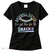 Baseball Sister Im Just Here For The Snacks Retro B Tie Dye Women's T-Shirt thumb 0
