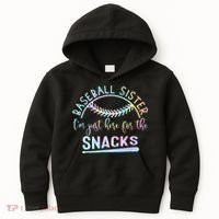 Baseball Sister Im Just Here For The Snacks Retro B Tie Dye Kids Hoodie thumb 0