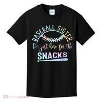 Baseball Sister Im Just Here For The Snacks Retro B Tie Dye Kids T-Shirt thumb 0