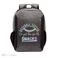 Baseball Sister Im Just Here For The Snacks Retro B Tie Dye Vector Backpack thumb 0
