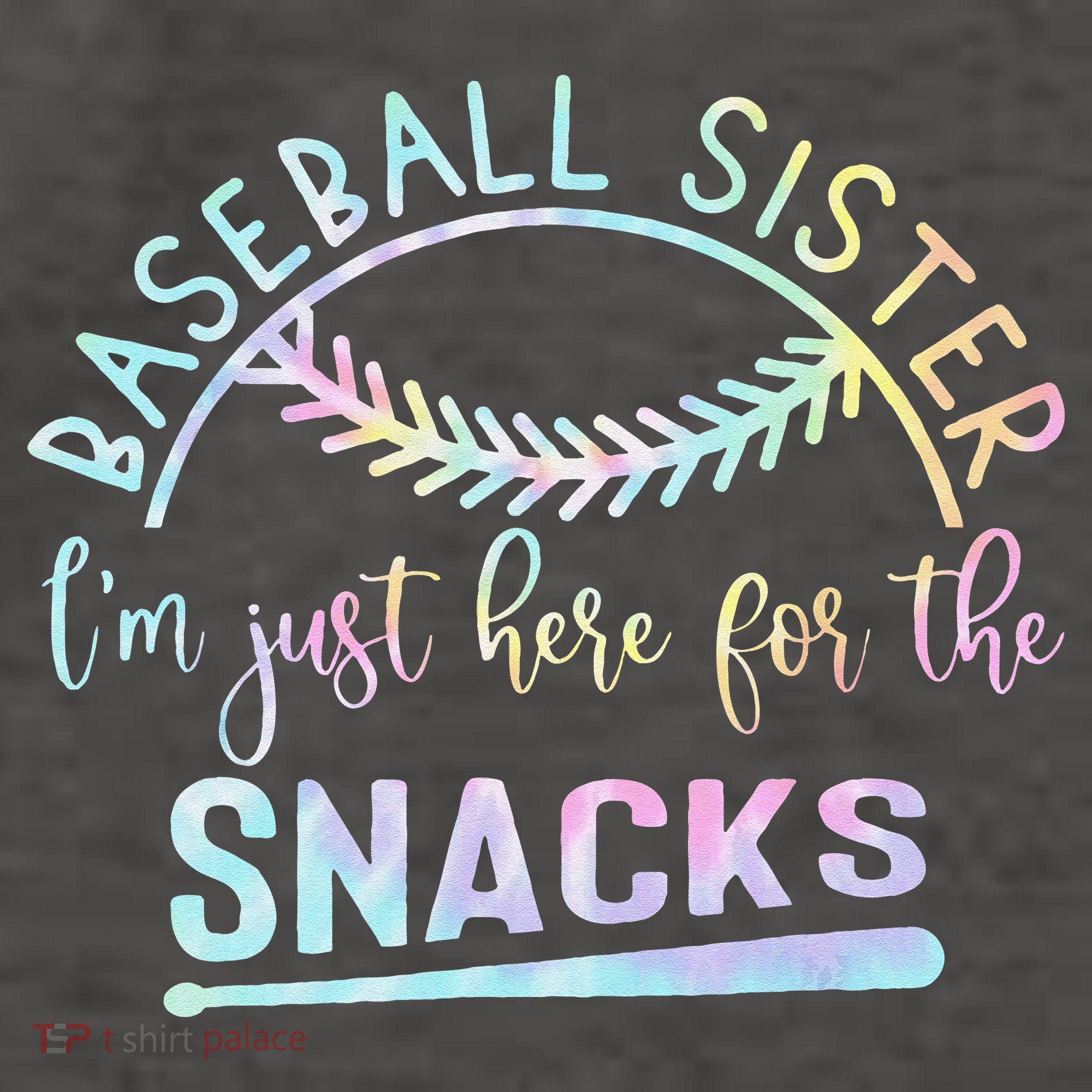 Baseball Sister Im Just Here For The Snacks Retro B Tie Dye Vector Backpack